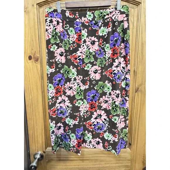 Dandy By Andi M Women's A-Line Floral Skirt Size 14 Boho Cottagecore Midi - Picture 2 of 3